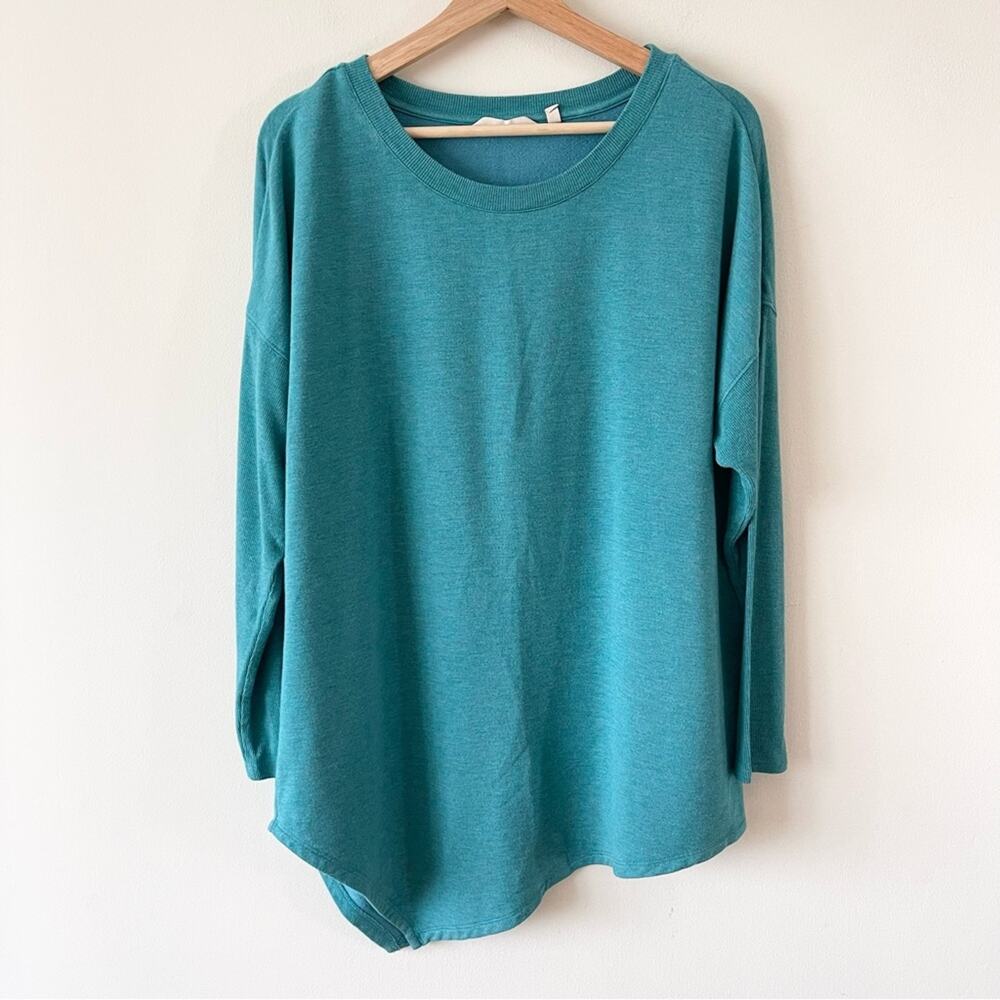 Soft Surroundings Petelia Pullover Teal Long Sleeve Women's Top size M